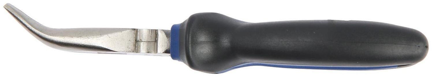 Длинногубцы изогнутые ТУНДРА, CrV, никелированные, двухкомпонентные рукоятки, 160 мм