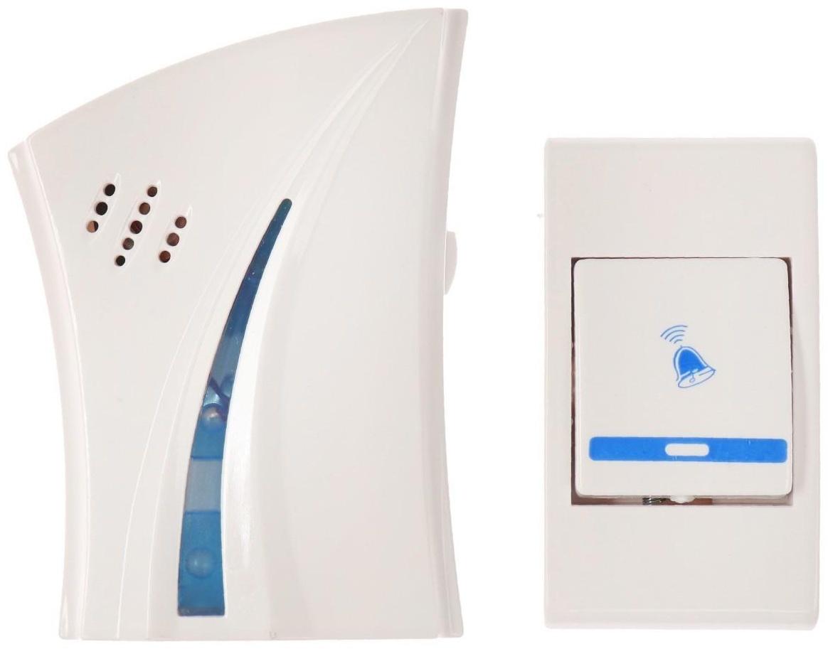 Звонок Luazon LZDV-15, беспроводной, 2хAА (не в комплекте), LR23A, бело-голубой