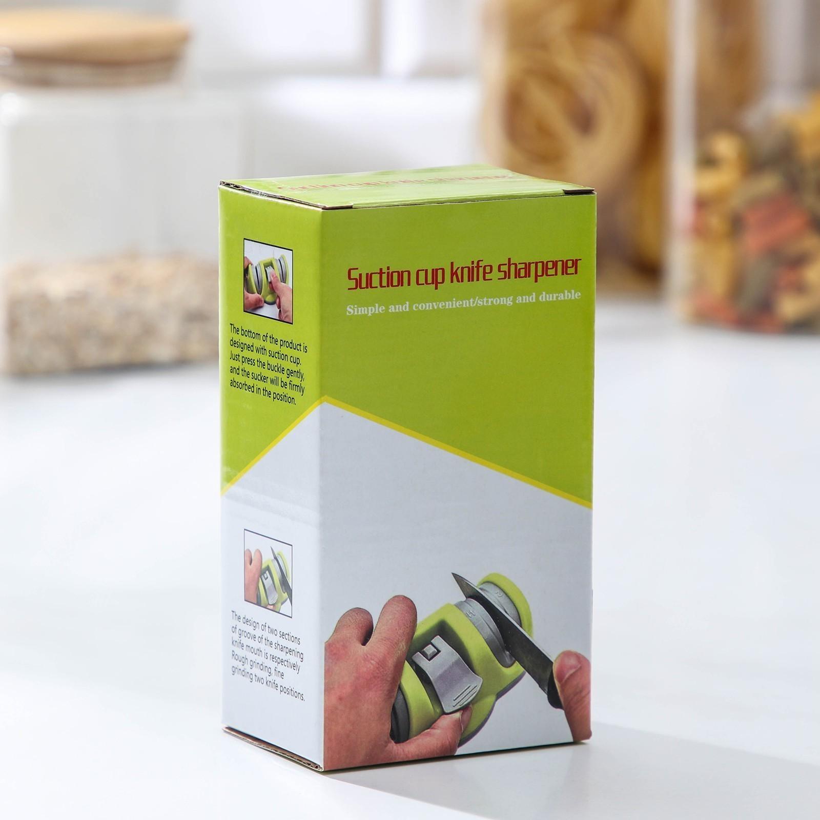 Точилка для металлических ножей с полировкой, на присоске «Профи», цвет МИКС