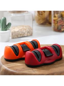 Точилка для металлических ножей с полировкой, на присоске «Профи», цвет МИКС