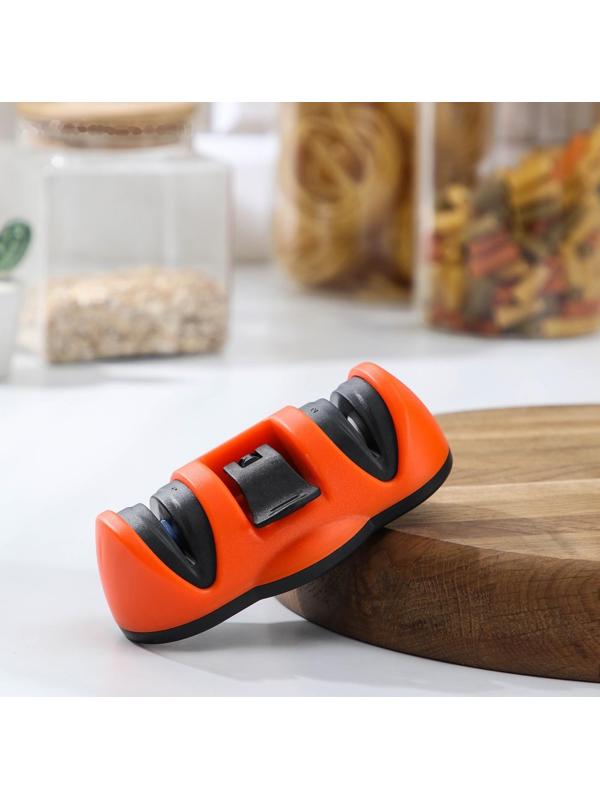 Точилка для металлических ножей с полировкой, на присоске «Профи», цвет МИКС