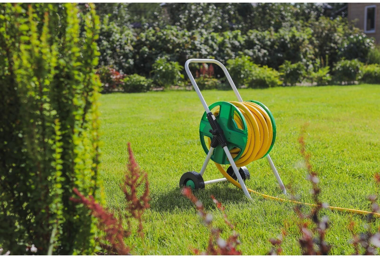 Катушка для шланга до 40 метров, на колёсах, металл, pvc-пластик