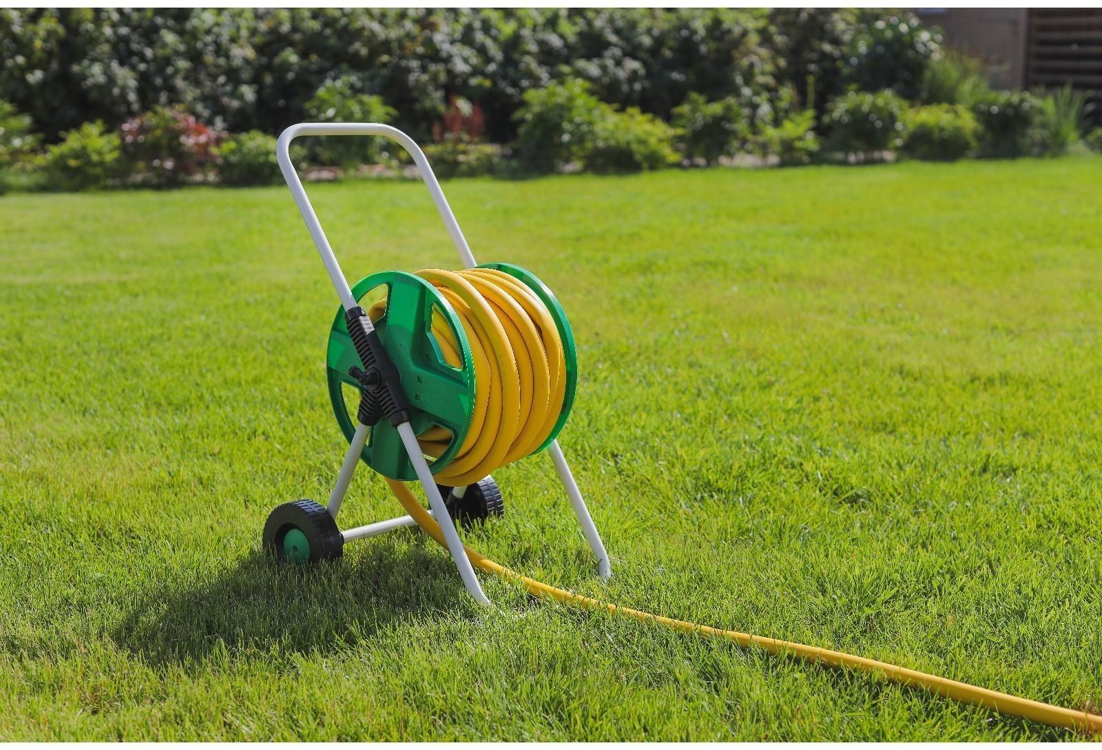 Катушка для шланга до 40 метров, на колёсах, металл, pvc-пластик