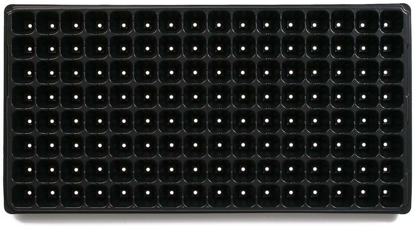 Кассета для рассады, 128 ячеек по 15 мл, чёрная, Greengo