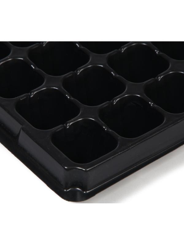 Кассета для рассады, 128 ячеек по 15 мл, чёрная, Greengo