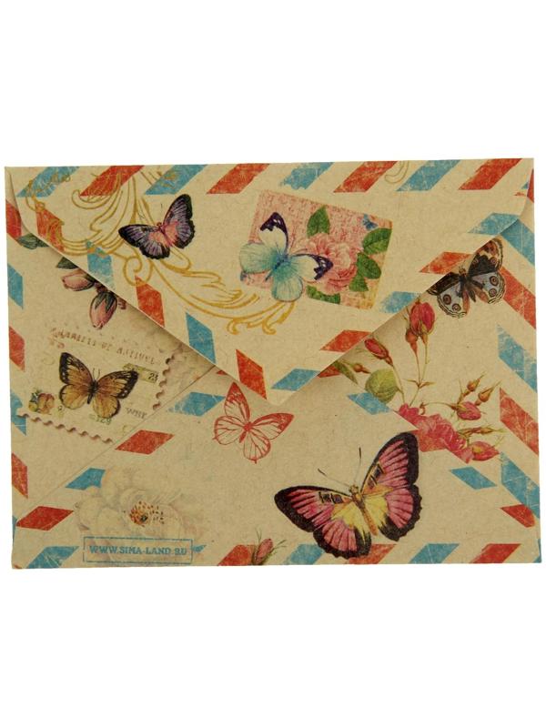 Конверт подарочный «Бабочки», 7,5 × 9,8 см