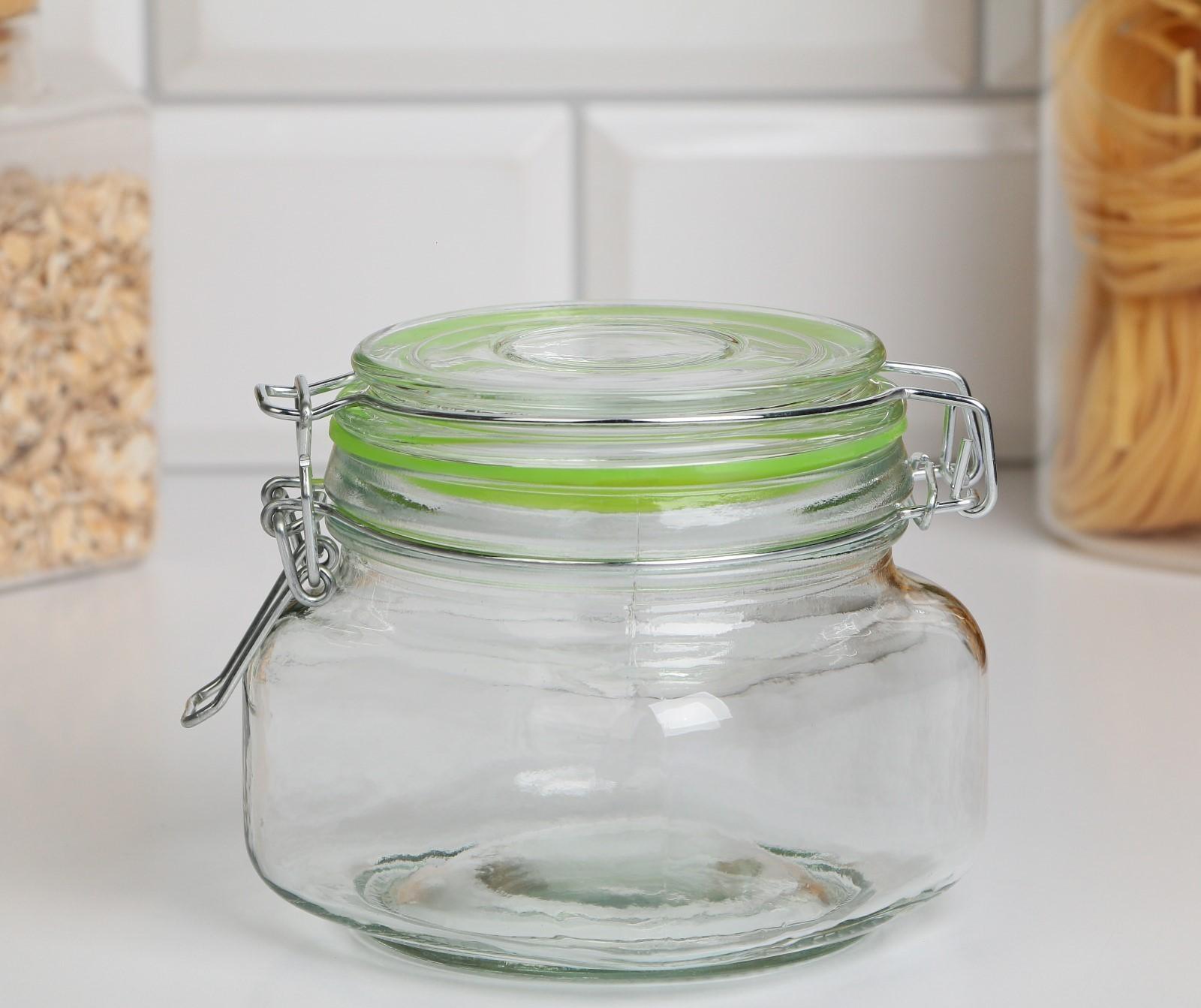 Банка стеклянная для сыпучих продуктов «Радуга», 500 мл, 11×10 см, цвет МИКС