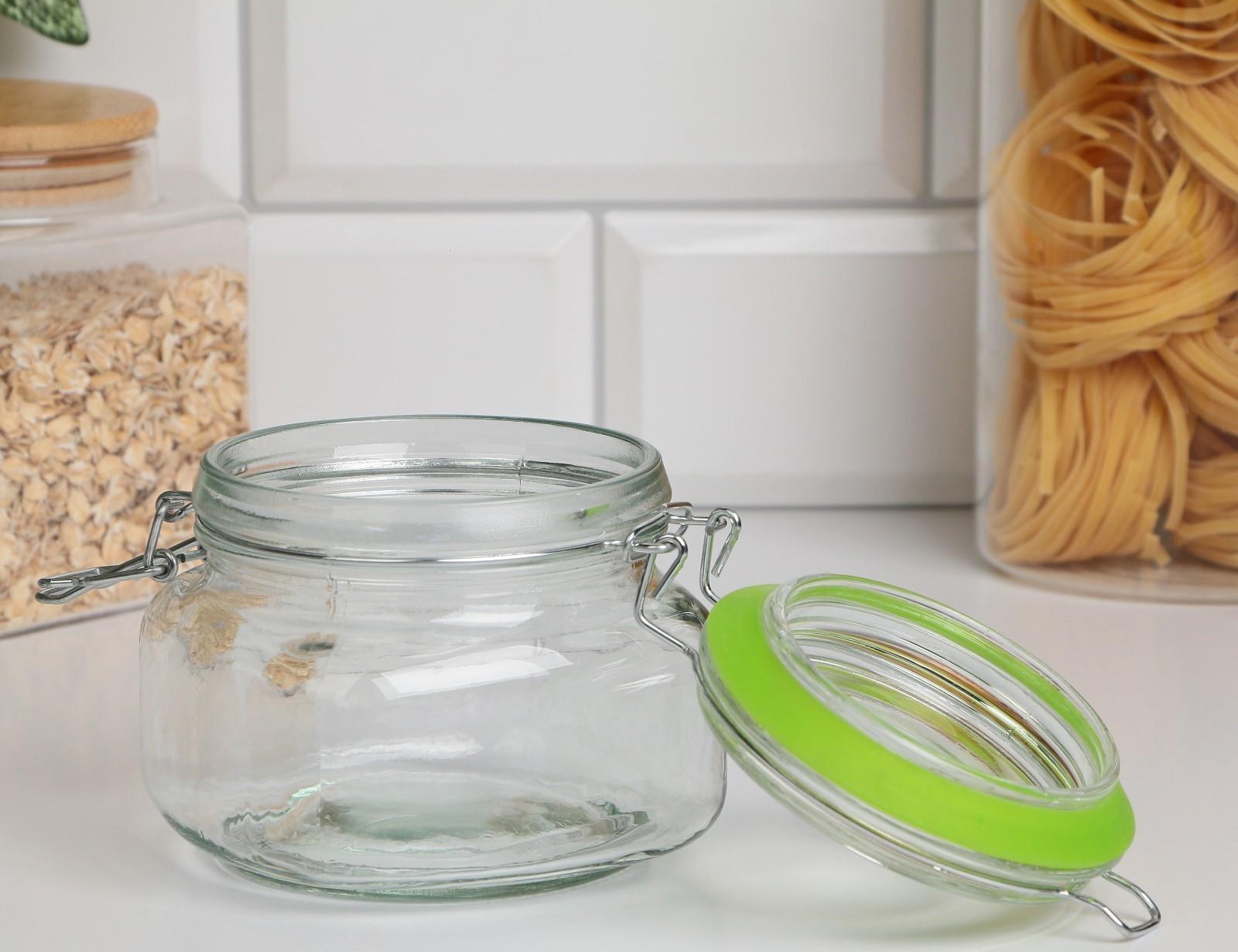 Банка стеклянная для сыпучих продуктов «Радуга», 500 мл, 11×10 см, цвет МИКС