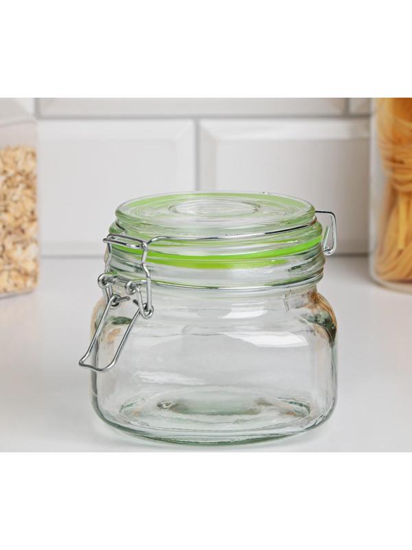 Банка стеклянная для сыпучих продуктов «Радуга», 500 мл, 11×10 см, цвет МИКС