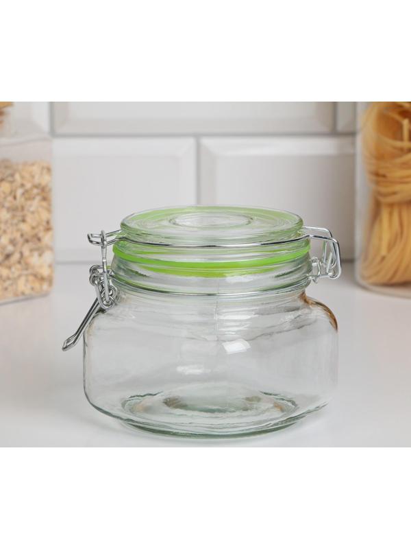 Банка стеклянная для сыпучих продуктов «Радуга», 500 мл, 11×10 см, цвет МИКС