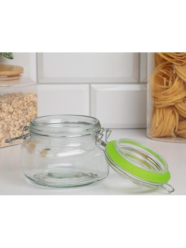 Банка стеклянная для сыпучих продуктов «Радуга», 500 мл, 11×10 см, цвет МИКС