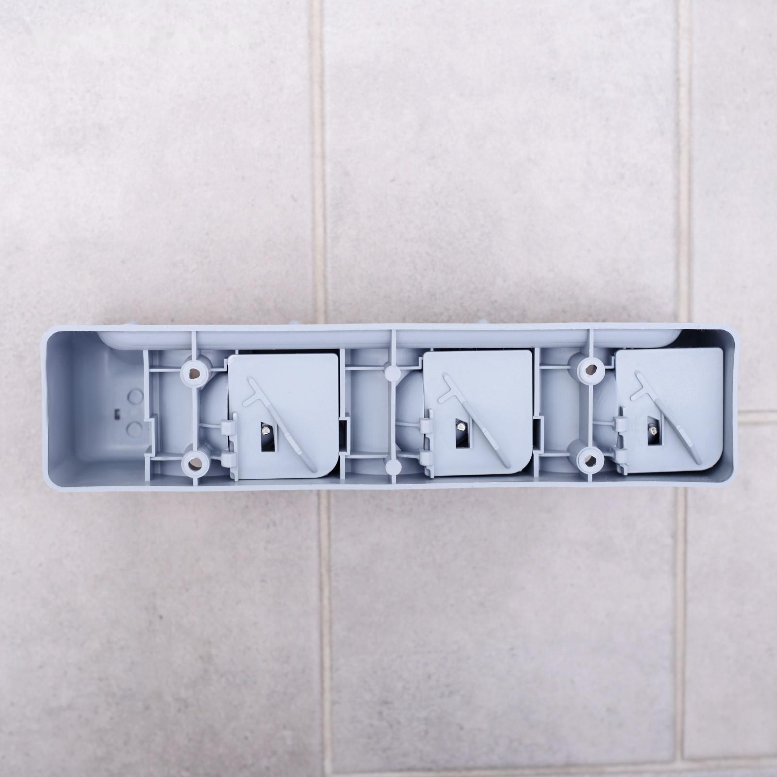 Держатель для уборочного инвентаря с крючками, 26×6×10 см, цвет серый