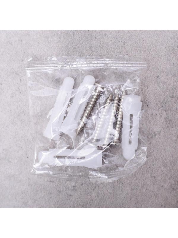 Держатель для уборочного инвентаря с крючками, 26×6×10 см, цвет серый