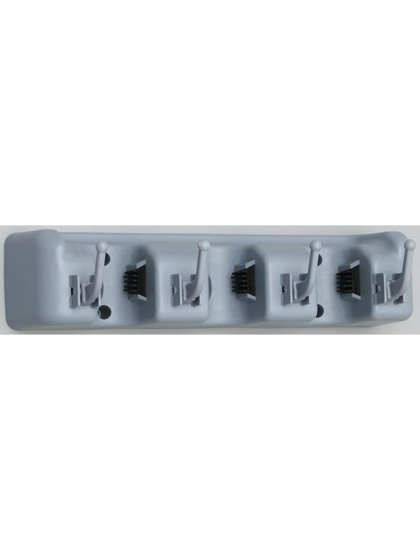 Держатель для уборочного инвентаря с крючками, 26×6×10 см, цвет серый