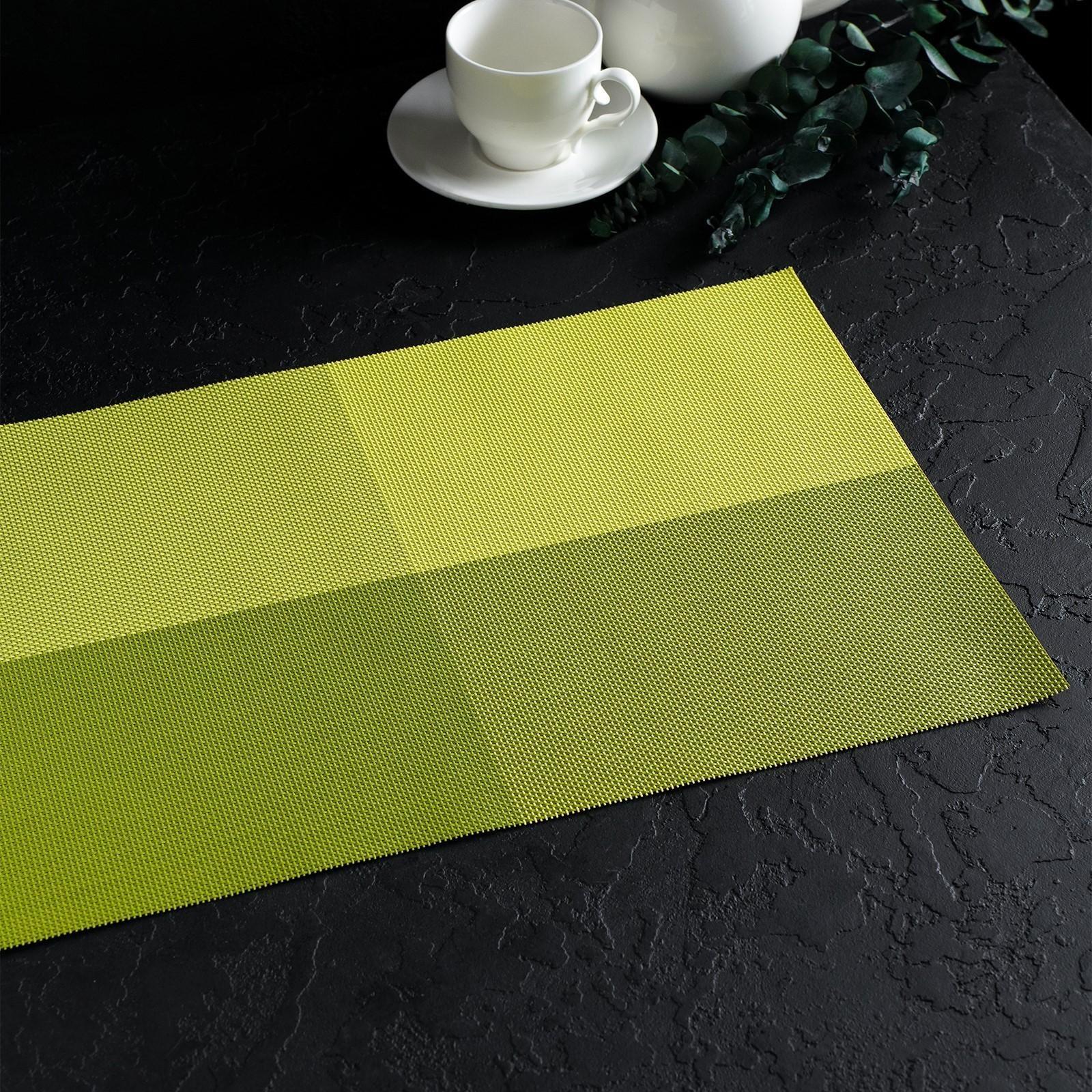 Салфетка сервировочная на стол «Настроение», 45×30 см, цвет зелёный