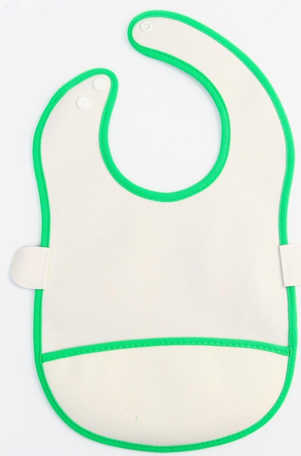 Нагрудник для кормления/слюнявчик непромокаемый с карманом «Лягушка» из клеёнки, на кнопках