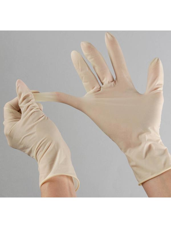 Перчатки хозяйственные латексные, размер S, 10 шт, цвет белый