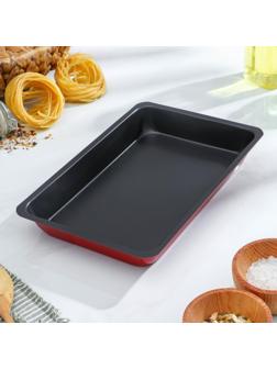 Противень Доляна «Ренард. Прямоугольник», 25×17×3 см, антипригарное покрытие, цвет красный