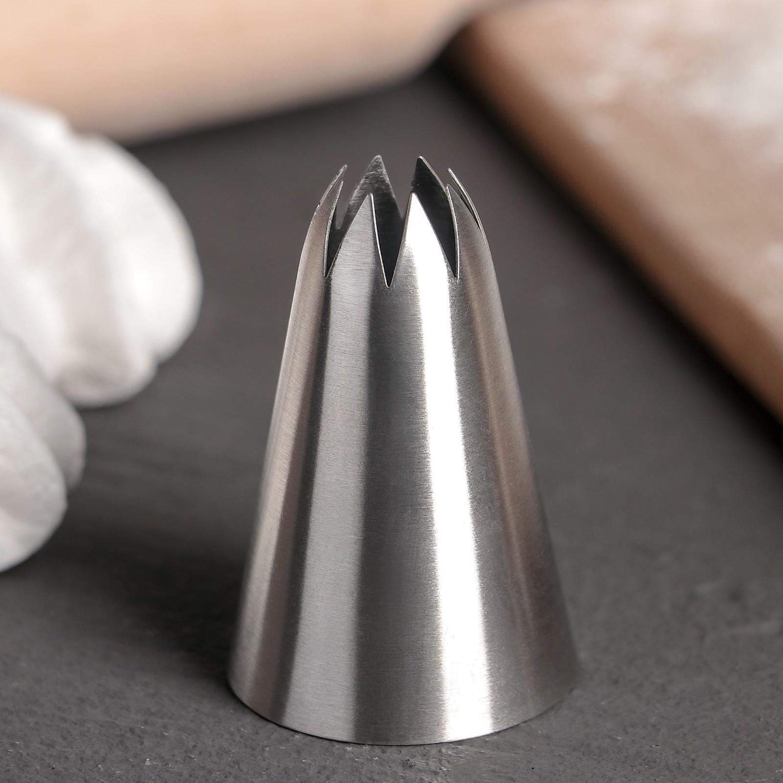 Насадка кондитерская «Закрытая звезда», d=3,4 см, выход 1,1 см, нержавеющая сталь