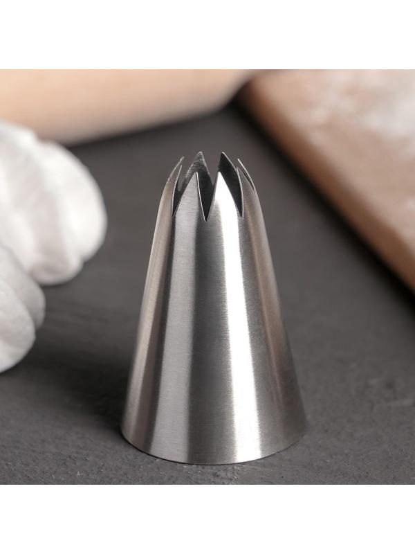 Насадка кондитерская «Закрытая звезда», d=3,4 см, выход 1,1 см, нержавеющая сталь