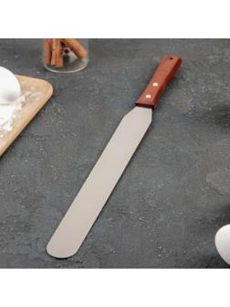 Лопатка-палетка с деревянной ручкой, прямая, 43 см