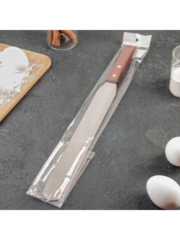 Лопатка-палетка с деревянной ручкой, прямая, 43 см