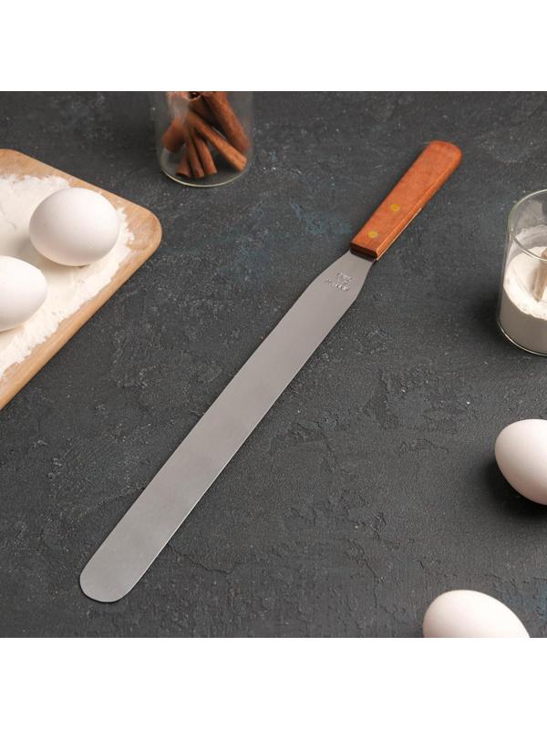 Лопатка-палетка с деревянной ручкой, прямая, 43 см