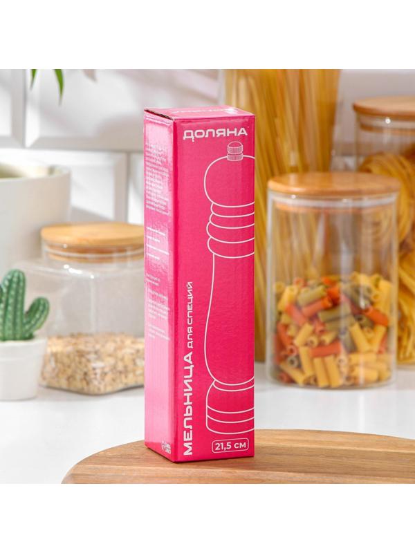 Мельница для специй, 21,5×5 см, металлический механизм, цвет светлое дерево