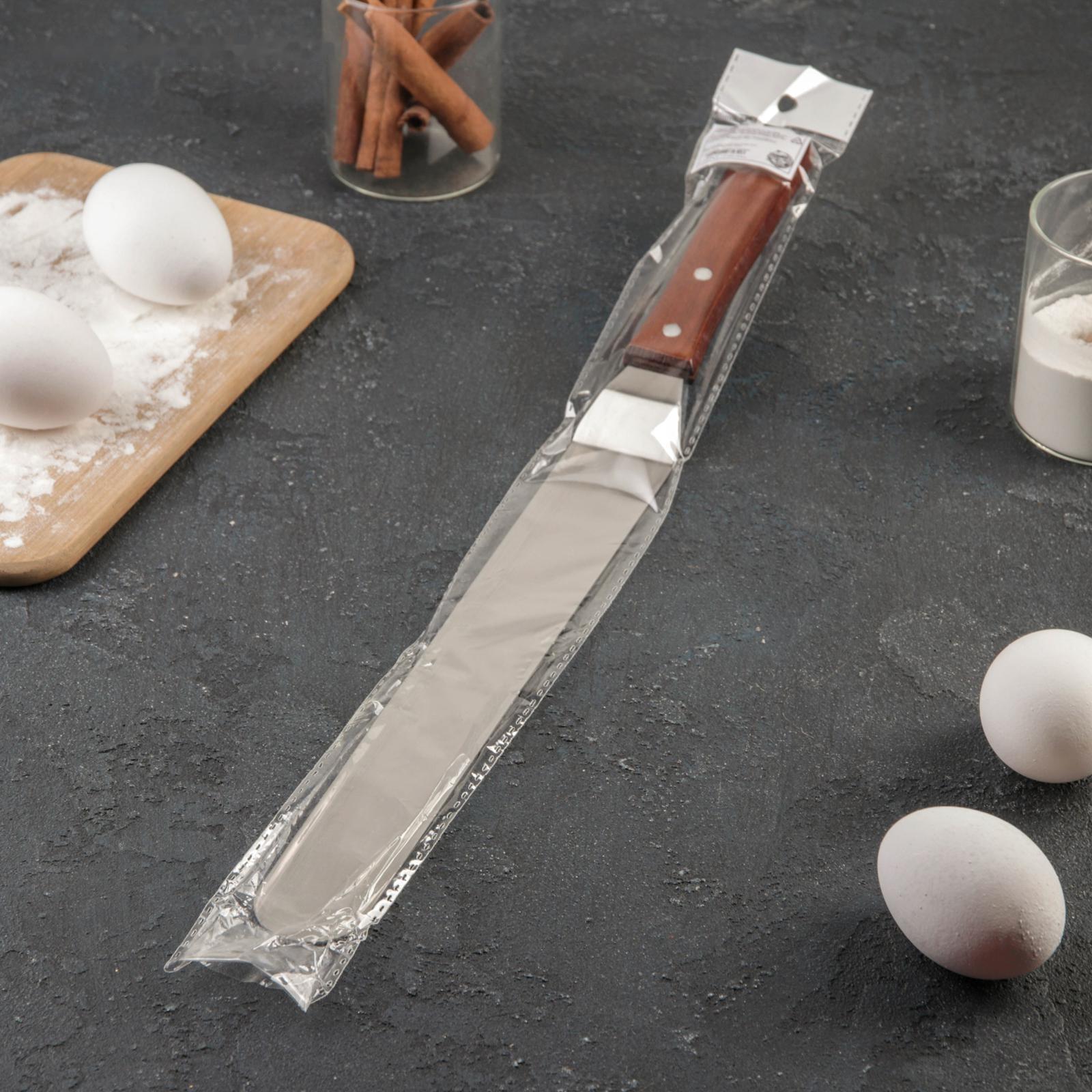 Лопатка-палетка с деревянной ручкой, изогнутая, 41 см