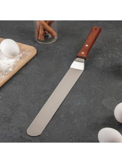 Лопатка-палетка с деревянной ручкой, изогнутая, 41 см