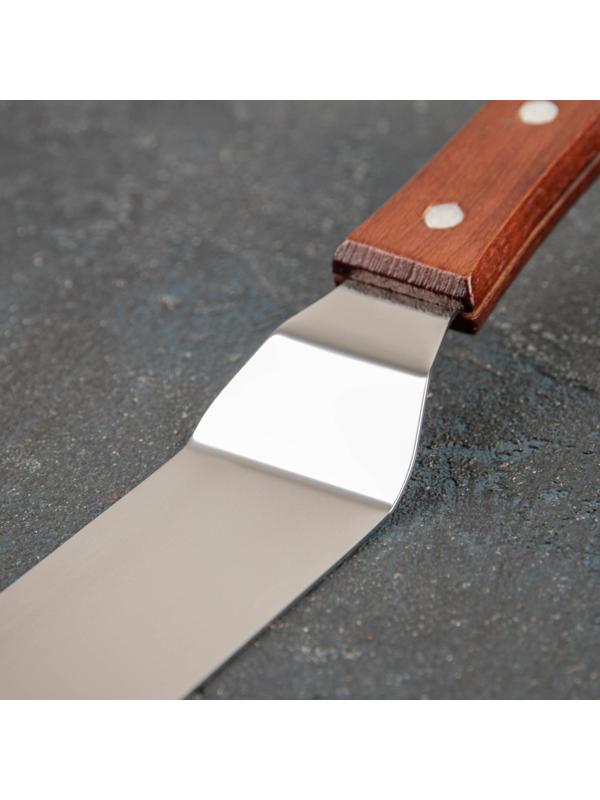 Лопатка-палетка с деревянной ручкой, изогнутая, 41 см