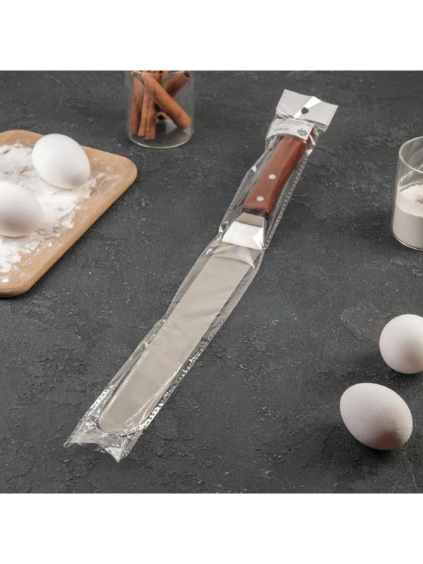 Лопатка-палетка с деревянной ручкой, изогнутая, 41 см