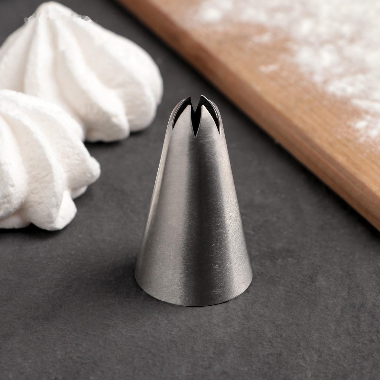 Насадка кондитерская «Закрытая звезда», d=3 см, выход 1,2 см, нержавеющая сталь