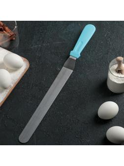 Лопатка-палетка с пластиковой ручкой, изогнутая, 40 см, цвет МИКС