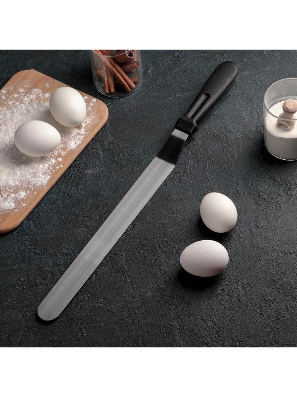 Лопатка-палетка с пластиковой ручкой, изогнутая, 40 см, цвет МИКС