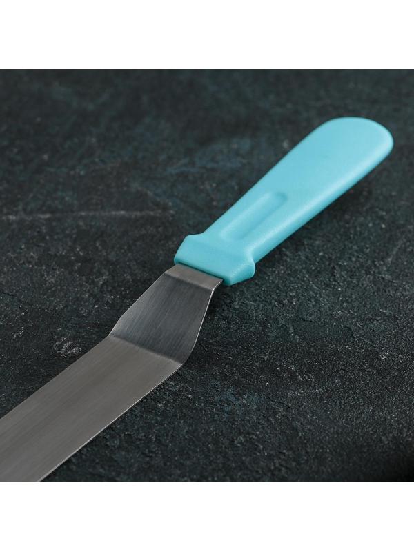 Лопатка-палетка с пластиковой ручкой, изогнутая, 40 см, цвет МИКС