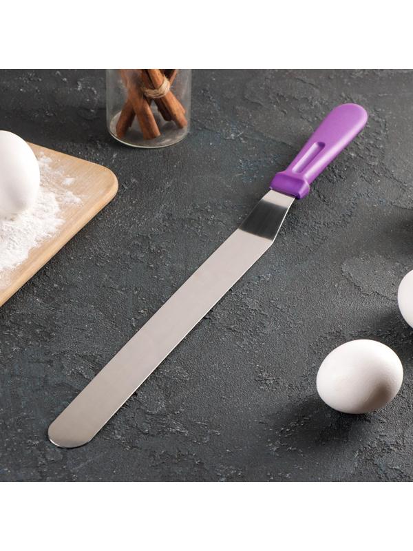 Лопатка-палетка с пластиковой ручкой, изогнутая, 40 см, цвет МИКС