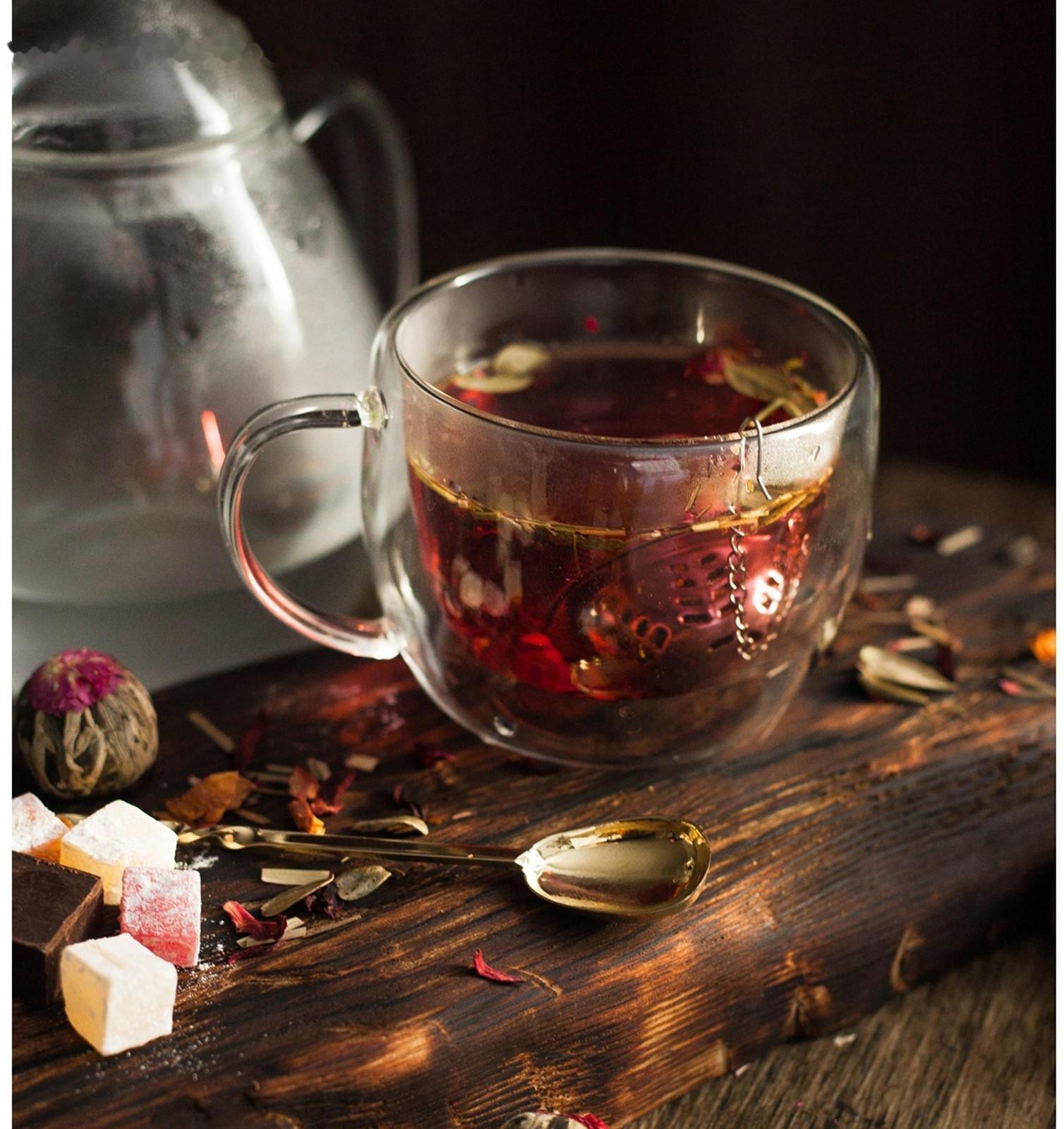 Кружка стеклянная с двойными стенками Magistro «Дуо», 200 мл, 12×8,5×7,5