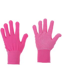 Перчатки, х/б, с нейлоновой нитью, с ПВХ точками, размер 8, розовые, «Точка», Greengo