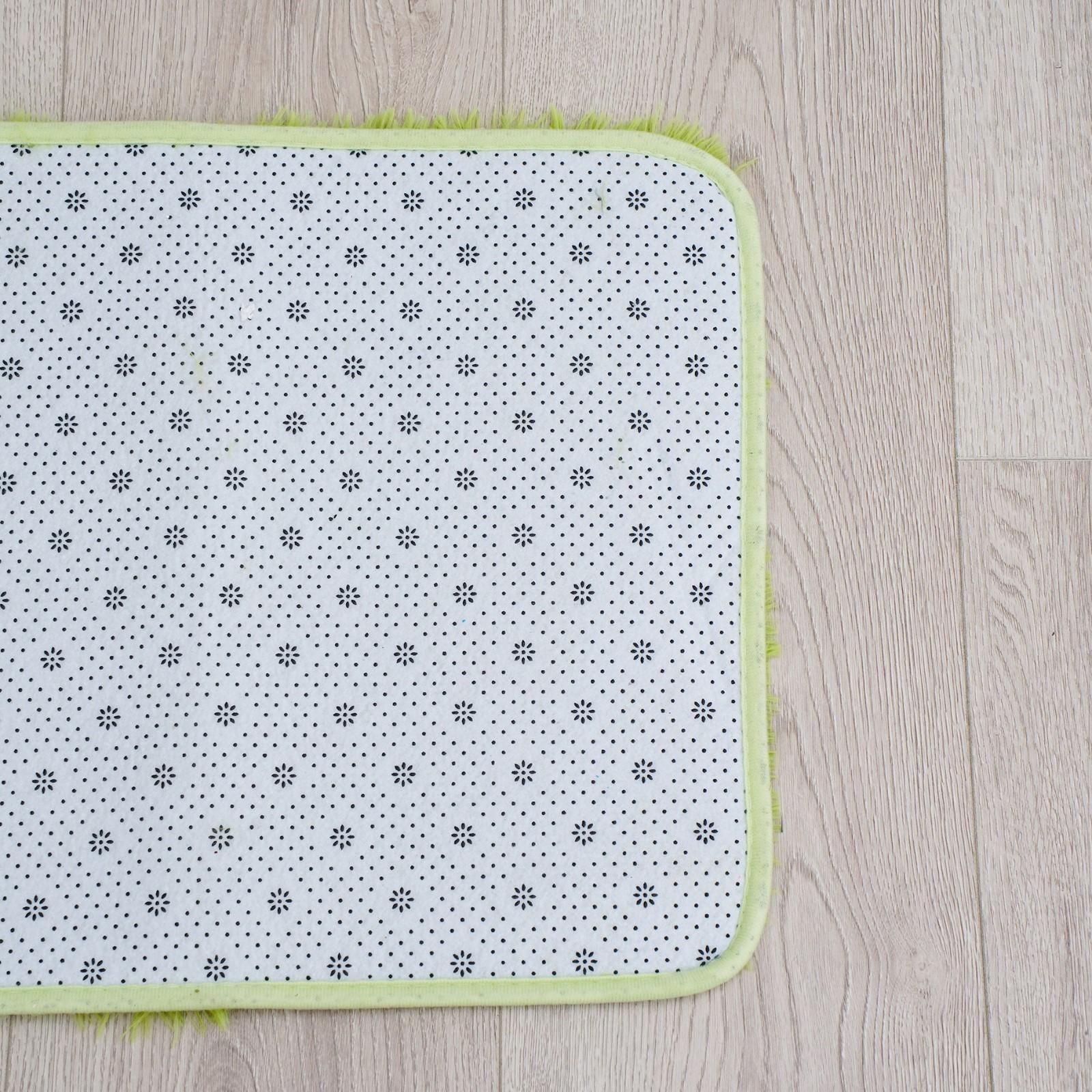 Коврик для ванной прямоугольный Доляна «Пушистик», 40×60 см, цвет зелёный