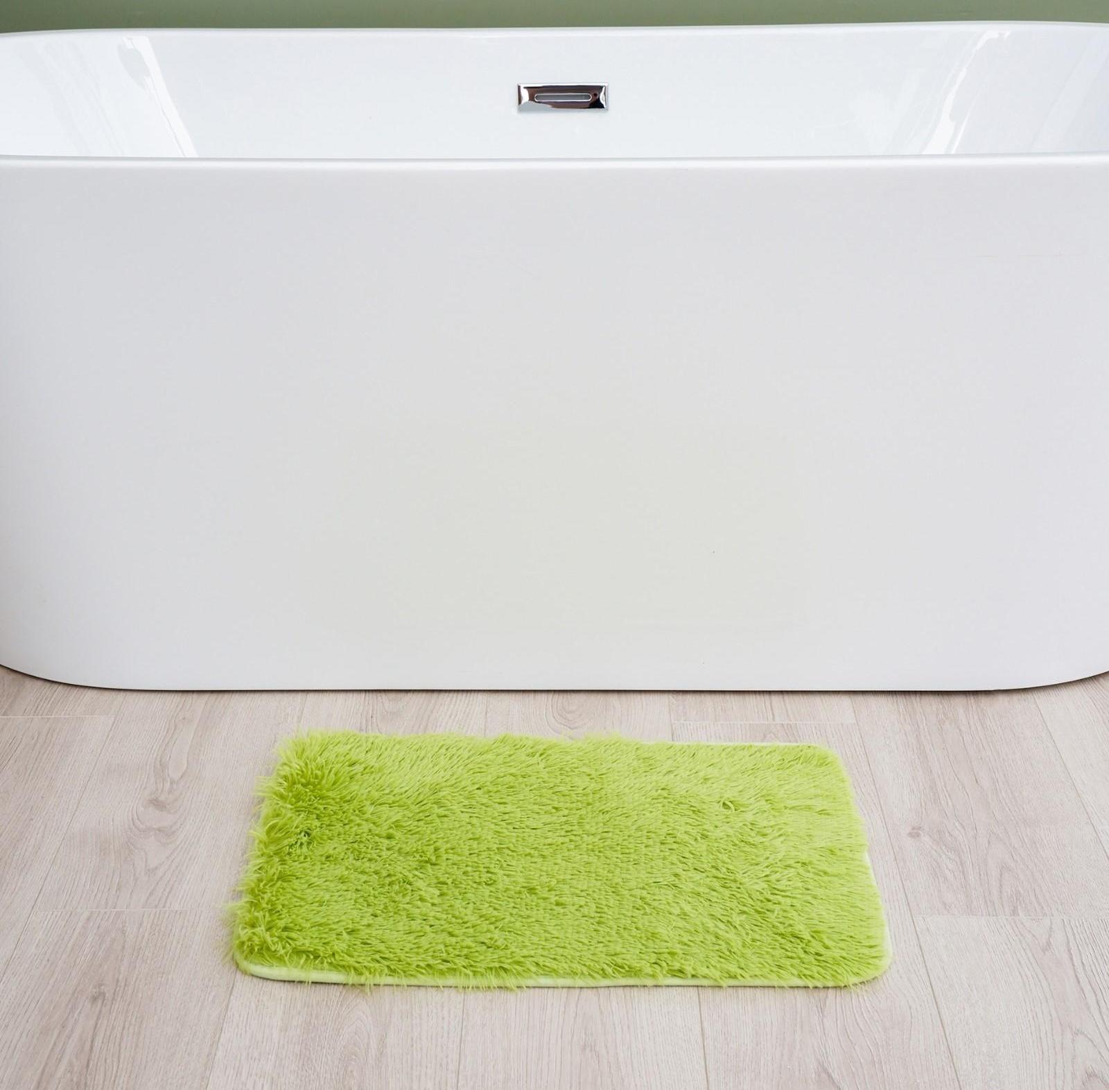 Коврик для ванной прямоугольный Доляна «Пушистик», 40×60 см, цвет зелёный