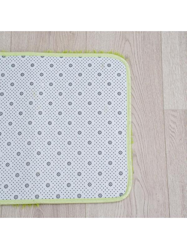 Коврик для ванной прямоугольный Доляна «Пушистик», 40×60 см, цвет зелёный