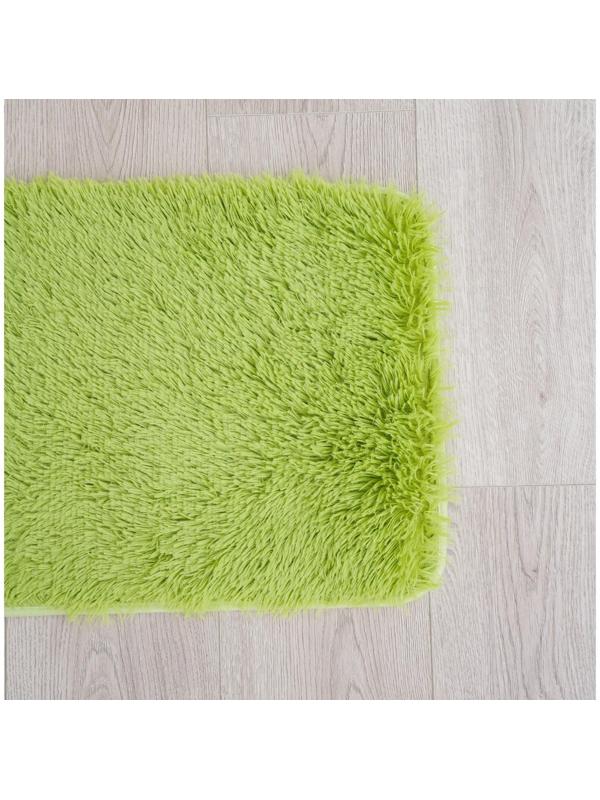 Коврик для ванной прямоугольный Доляна «Пушистик», 40×60 см, цвет зелёный
