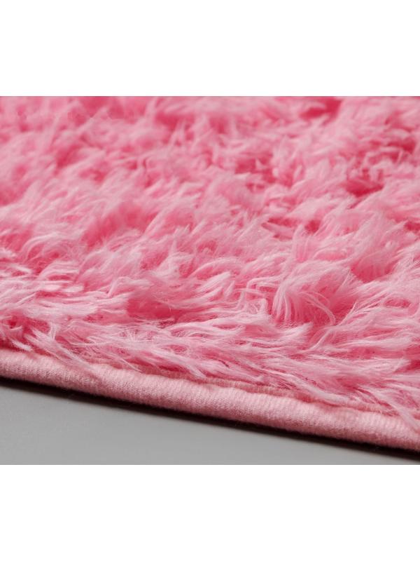 Коврик для ванной прямоугольный Доляна «Пушистик», 50×80 см, цвет розовый