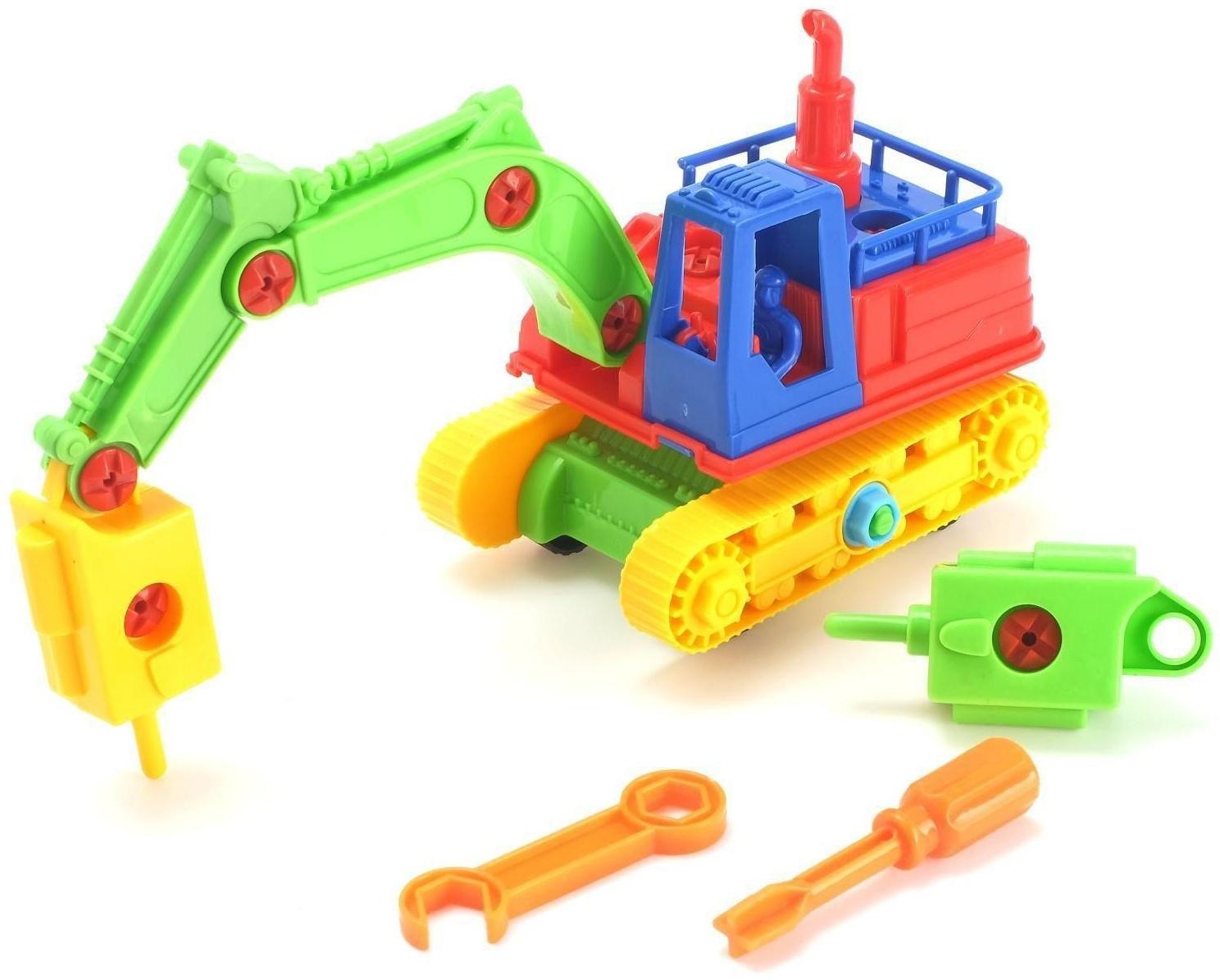 Конструктор Машина «Экскаватор», 33 детали, МИКС