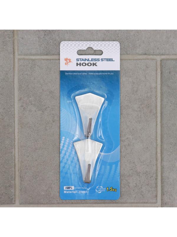 Крючок на липучке Доляна «Кристалл», 2 шт, металлический