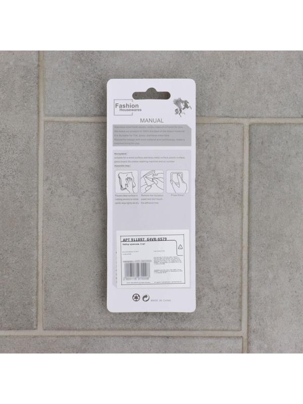 Крючок на липучке Доляна «Кристалл», 2 шт, металлический