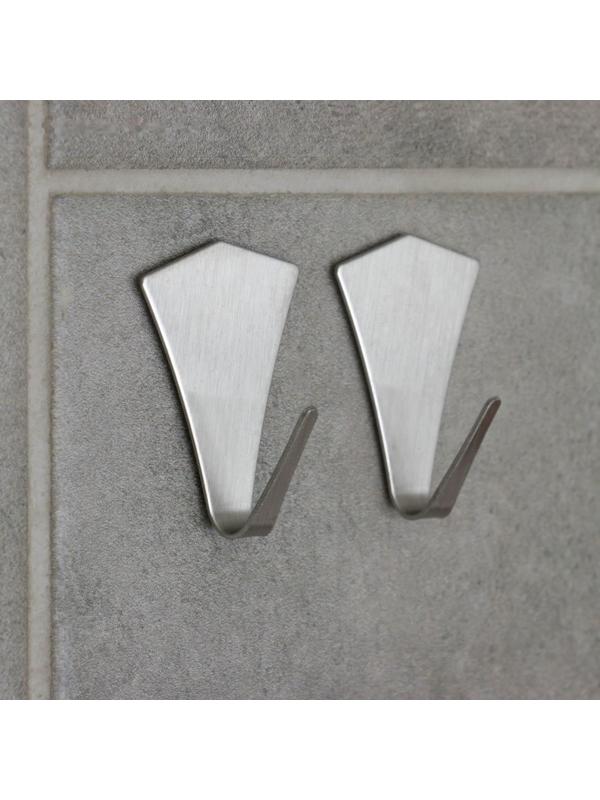 Крючок на липучке Доляна «Кристалл», 2 шт, металлический