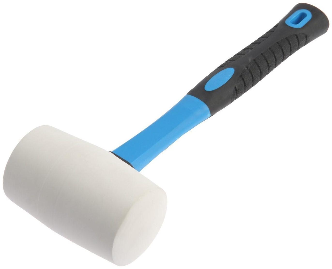 Киянка ТУНДРА, фиберглассовая рукоятка, белая резина, 750 г