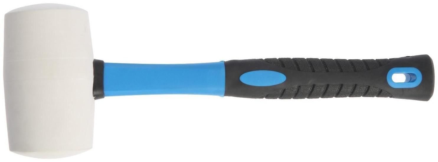 Киянка ТУНДРА, фиберглассовая рукоятка, белая резина, 750 г